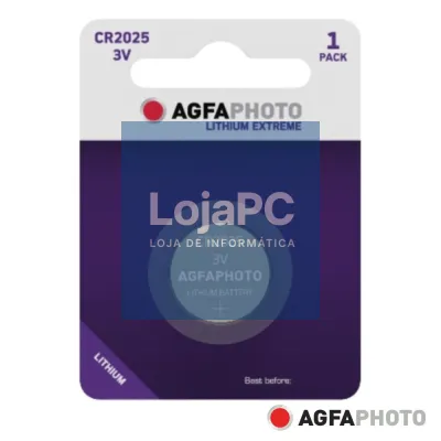 Pilha Lithium Botão CR2025 3V 1x Blister AGFAPHOTO