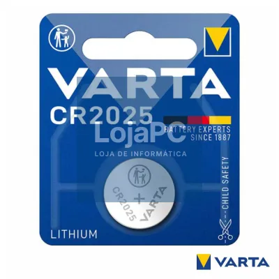 Pilha Lithium Botão CR2025 3V Blister VARTA