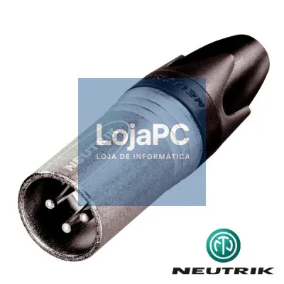 FICHA XLR 3P MACHO NIQUELADA C/ GUARDA CABO NEUTRIK