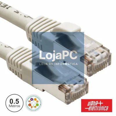 CABO FTP CAT6E 0.5M CINZENTO