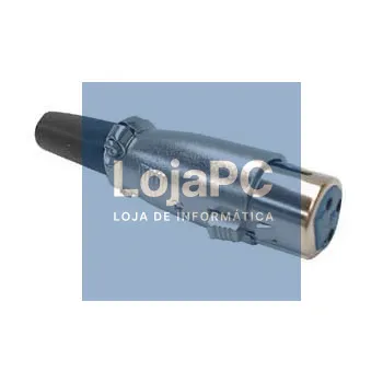 FICHA XLR 3P FÊMEA NIQUELADO CURTO