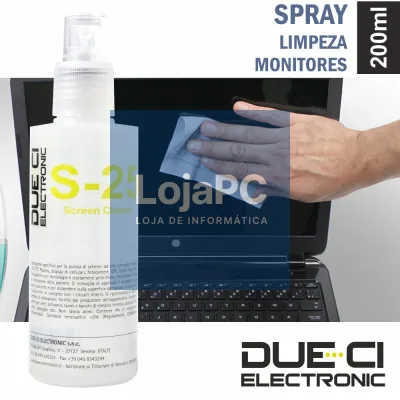 SPRAY DE 200ML LIMPEZA MONITORES DUE-CI