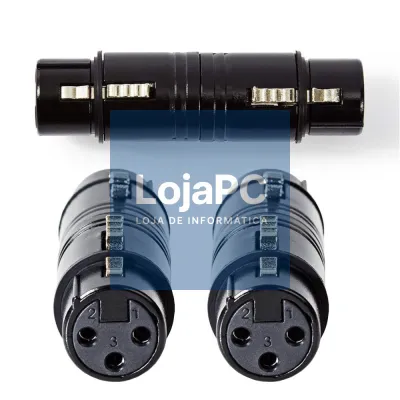 Ficha Adaptadora XLR 3P Fêmea / XLR 3P Fêmea