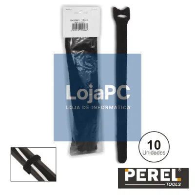 BRAÇADEIRA VELCRO PRETA 300MM 10X PEREL