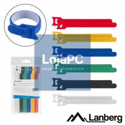 Conjunto 12 Fitas Velcro Multicores P/ Organização LANBERG