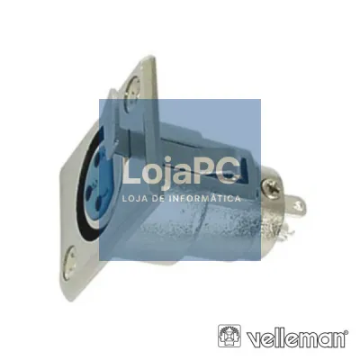 FICHA XLR 3P FÊMEA DE PAINEL NIQUELADO