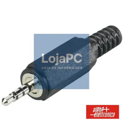 FICHA JACK 2.5MM MACHO VÍDEO 4P C/ PROTEÇÃO P/ SOLDAR