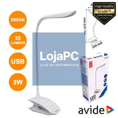 CANDEEIRO DECORATIVO LED 3W 5800K C/ GARRA 85LM AVIDE