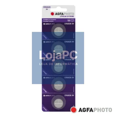 Pilha Lithium Botão CR1620 3V 5x Blister AGFAPHOTO