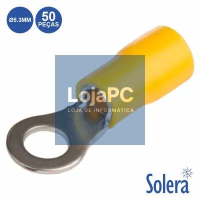 Terminal Redondo Isolado 5.3mm 50x Amarelo SOLERA