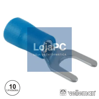TERMINAL FORQUILHA ISOLADO 5.3MM 10X AZUL BLISTER