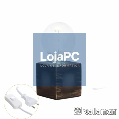 Candeeiro Mesa 1X E27 60W Cimento 90x90mm 1.5M VELLEMAN