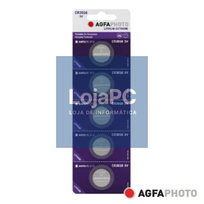 Pilha Lithium Botão CR2016 3V 5x Blister AGFAPHOTO