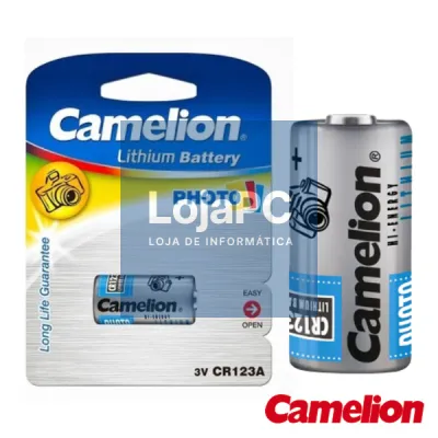 PILHA LITHIUM CR123A 3V 1300MA BLISTER CAMELION