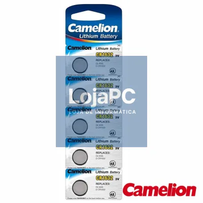 Pilha Lithium Botão Cr1632 3V 120mA 5x Blister CAMELION