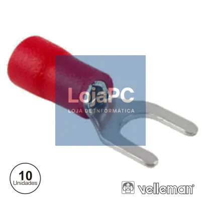 TERMINAL FORQUILHA ISOLADO 3.7MM 10X VERMELHO BLISTER