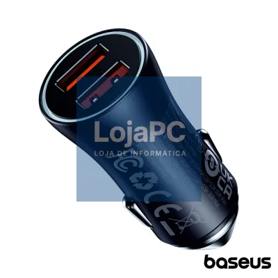 Adaptador Isqueiro USB 60W PD QC3.0 Golden Contactor BASEUS
