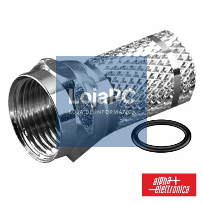 Ficha F Fêmea Niquelada  P/ Cabo 6.8mm RG6 C/ 2 O-Ring