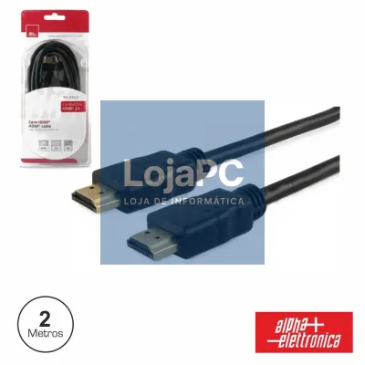 CABO HDMI DOURADO MACHO / MACHO 2.0 4K PRETO 2M BLISTER