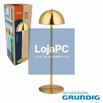 Candeeiro Mesa LED E14 Touch Redondo Dourada GRUNDIG