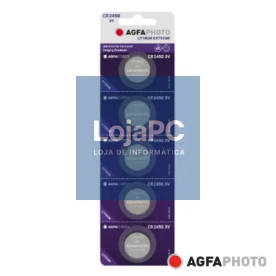 Pilha Lithium Botão CR2450 3V 5x Blister AGFAPHOTO