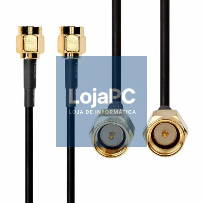 Cabo de Antena SMA Macho - SMA Macho 1.0 m Preto