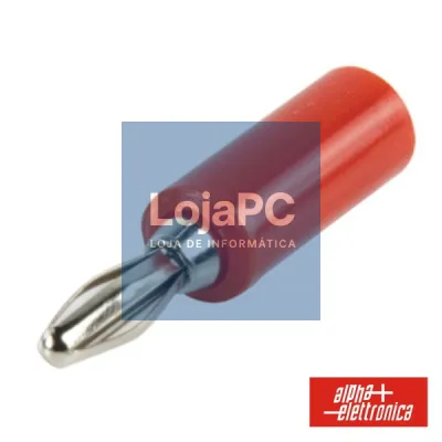 FICHA BANANA 4MM MACHO VERMELHA