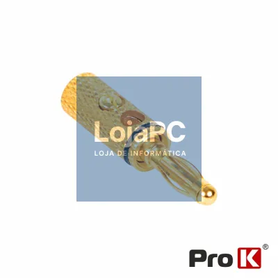 Ficha Banana 4mm Dourada C/ Anel Preto