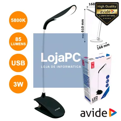 CANDEEIRO DECORATIVO LED 3W 5800K C/ GARRA 85LM AVIDE