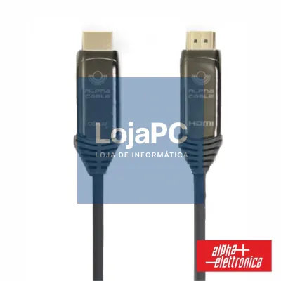 Cabo HDMI Fibra Óptica Dourado Macho / Macho Cinza 25M ALPHA