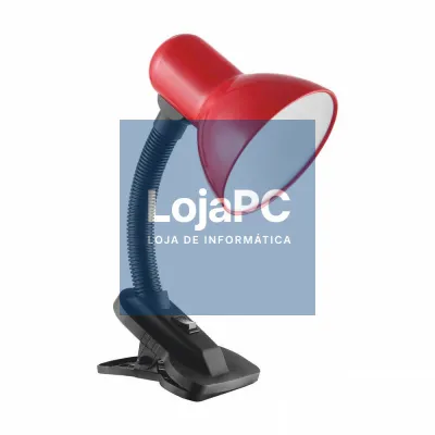 Candeeiro Secretária 1xE27 40W C/ Mola Vermelho ORNO