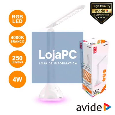 CANDEEIRO DECORATIVO LED 4W 4000K C/ BASE RGB 250LM AVIDE