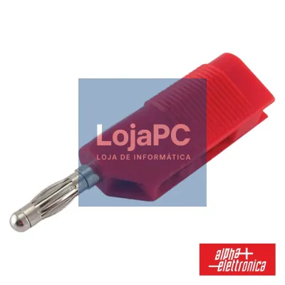 FICHA BANANA 4MM MACHO VERMELHO