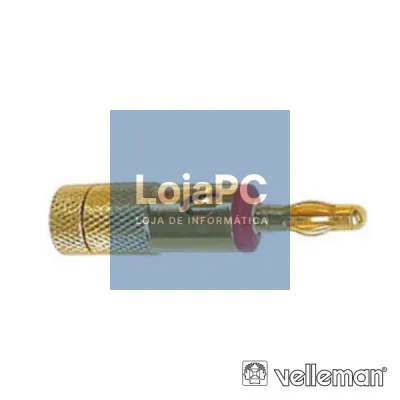 FICHA BANANA 4MM DOURADA VERMELHA