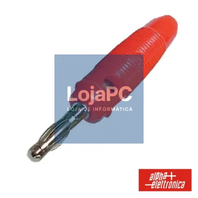 FICHA BANANA 4MM MACHO VERMELHA