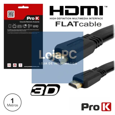 CABO HDMI DOURADO MACHO / MACHO 1.4 PRETO 1M FLAT PROK