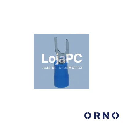 Terminal Forquilha Isolado 2.5mm 25x Azul Blister ORNO