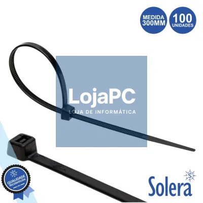 CONJUNTO 100 BRAÇADEIRAS NYLON 4.8x300MM SOLERA