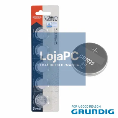 Pilha Lítio Botão CR2025 3V 5x Blister GRUNDIG