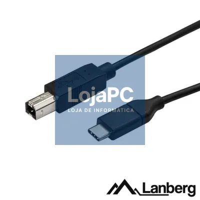 Cabo USB-C 2.0 Macho / USB-B Macho 1.8m LANBERG