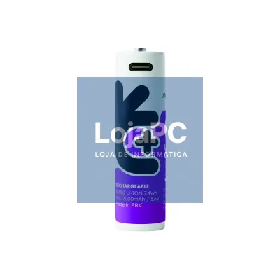 Pilha Lítio 18650 Recarregável 3.7V 2000mAh C/ USB-C
