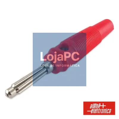 FICHA BANANA 4MM MACHO VERMELHA