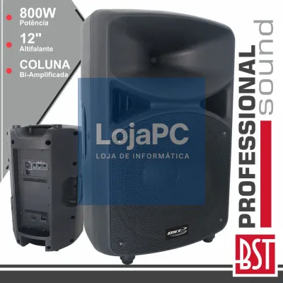 COLUNA BI-AMPLIFICADA PRO 12" 800Wmáx ABS BST