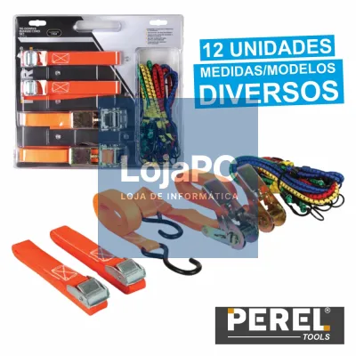 CONJUNTO DE CINTAS E ELÁSTICOS DE SEGURANÇA 12X PEREL