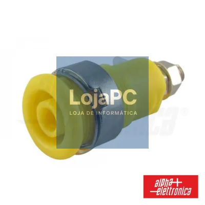 Ficha Banana Fêmea Painel Terminal 4mm Amarelo ALPHA