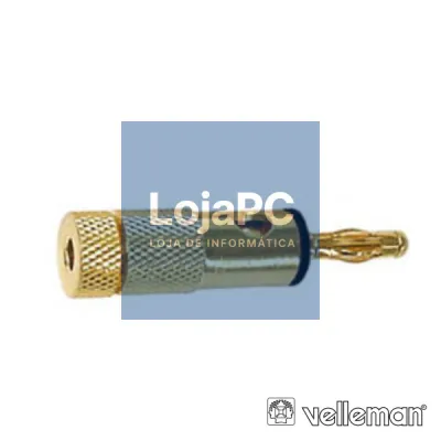FICHA BANANA 4MM DOURADA PRETA