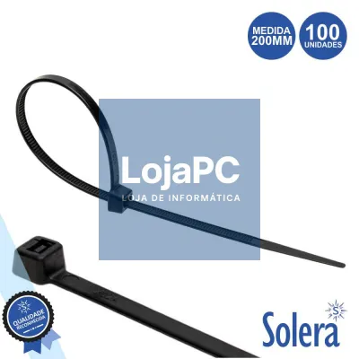 CONJUNTO 100 BRAÇADEIRAS NYLON 4.8x200MM SOLERA