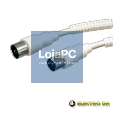 CABO COAXIAL MACHO/FÊMEA BRANCO 5 FILTRO FERRITE EDH