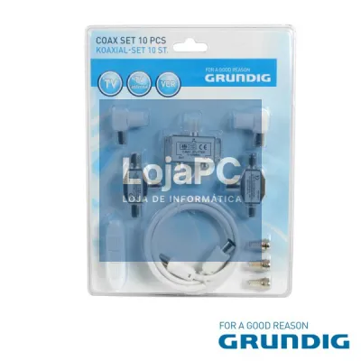 KIT CABO COAXIAL COM FICHAS BLISTER 10 PCS GRUNDIG