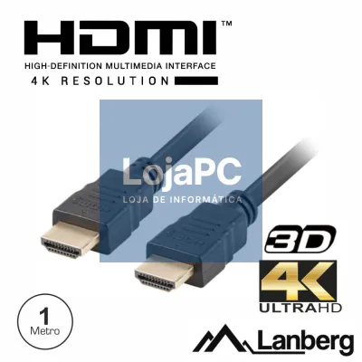 Cabo HDMI Dourado Macho / Macho 1.4 1m LANBERG